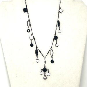 Elegant Black and Silver Bellagio Crystal Necklace